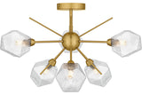 Salvador Six Light Semi-Flush Mount in Brushed Gold