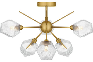 Salvador Six Light Semi-Flush Mount in Brushed Gold