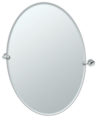 Glam Frameless Oval Mirror, Chrome, 32"