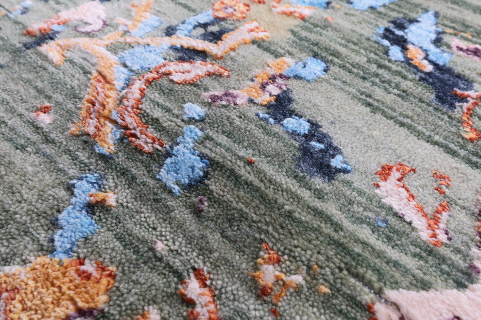 Modern Wool & Silk Hand Knotted Rug 8' 11" X 12' 0" - Q13505