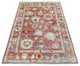 Red Hand Knotted, Afghan Angora Oushak Wool Oriental Rug, 3'9" x 6'0"