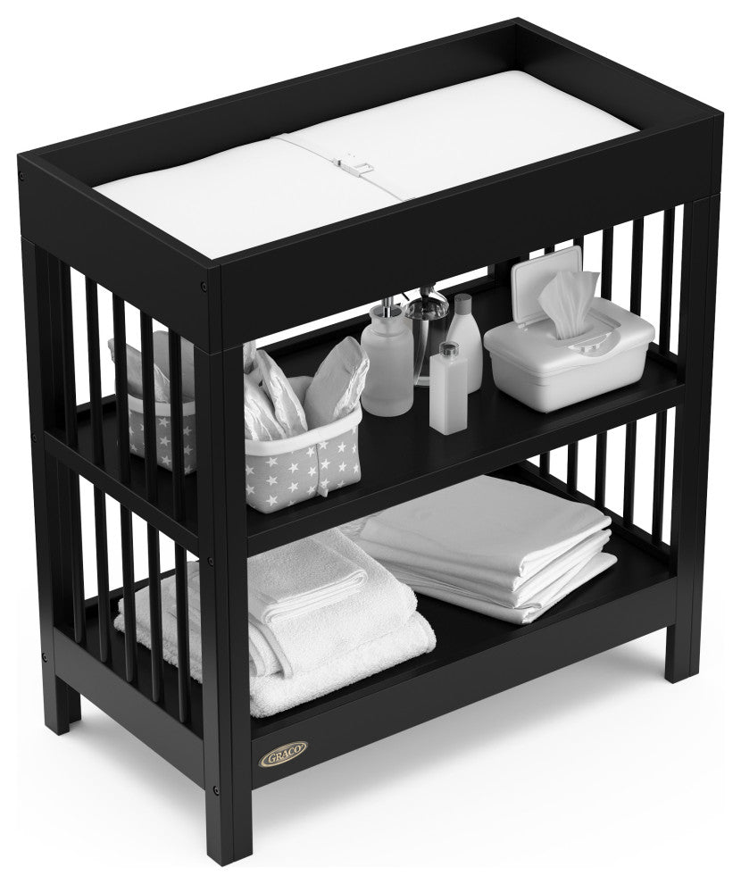 Graco Teddi Changing Table With Water-Resistant Changing Pad, Black