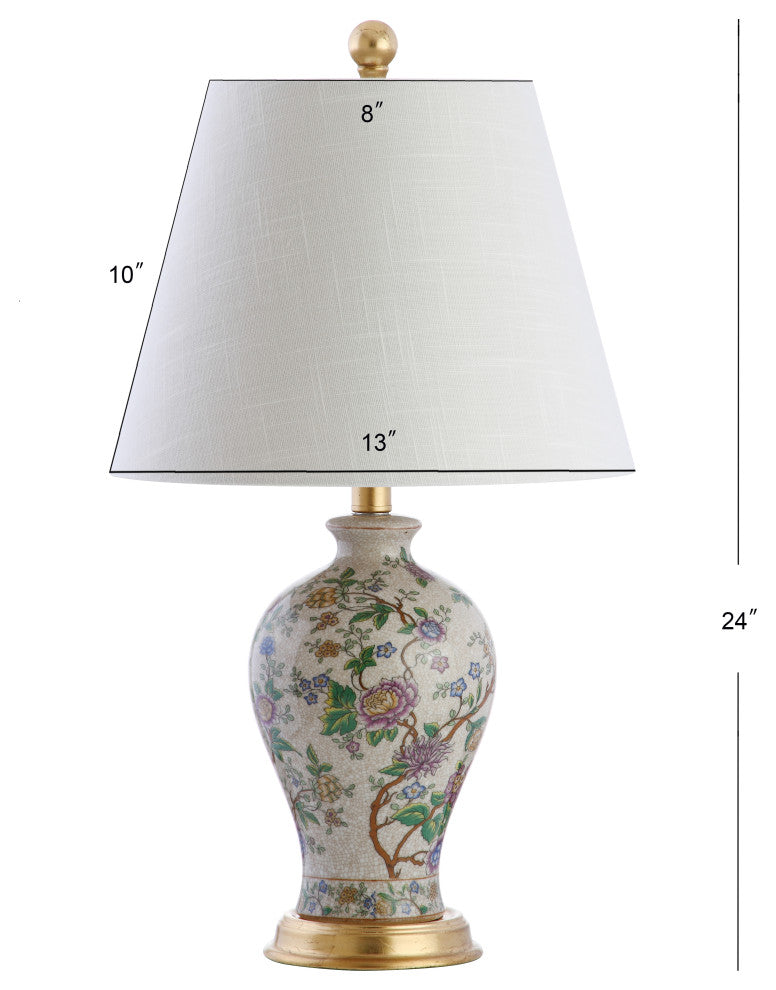 Grace 24" Floral Table Lamp, Multi-Colored
