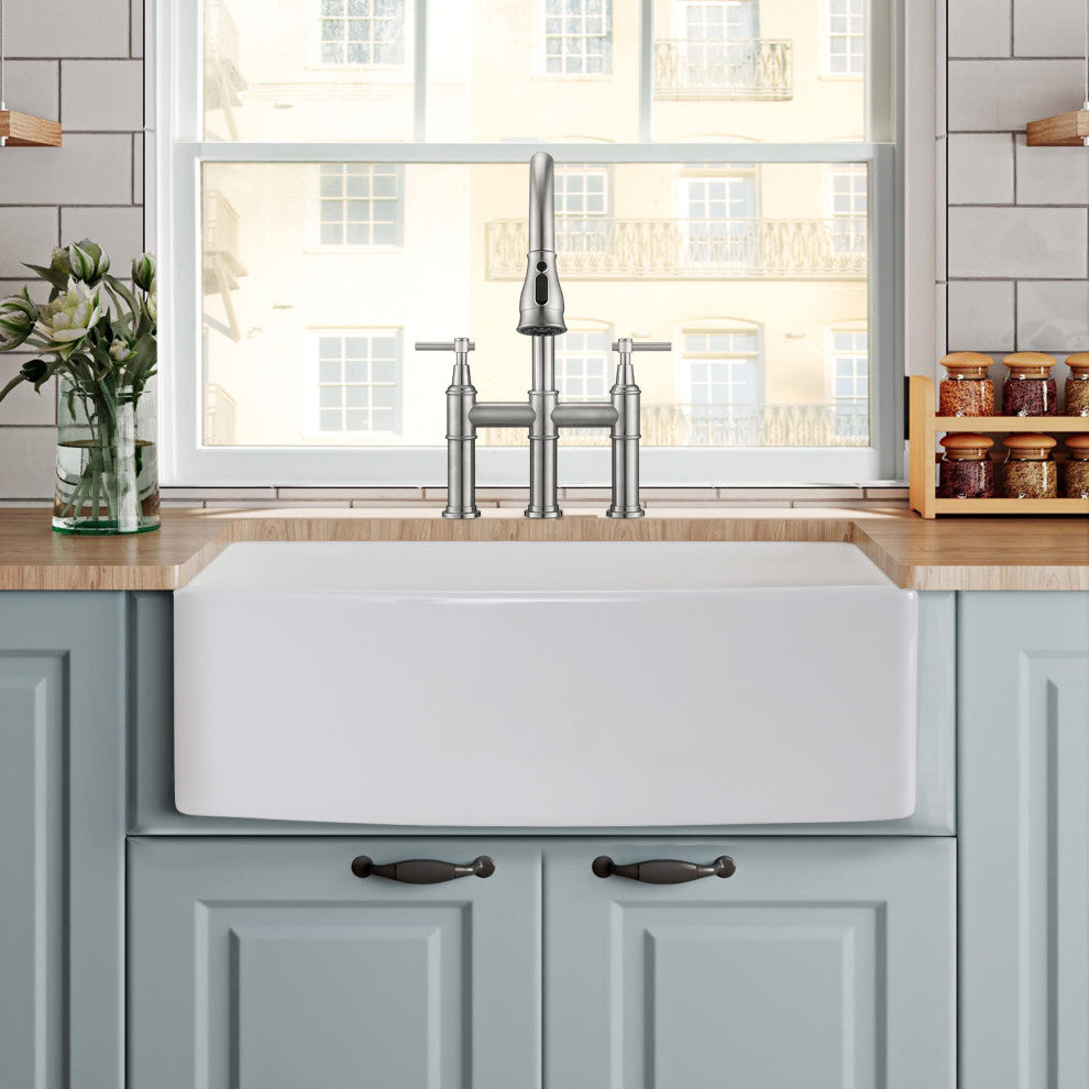 30 "L X 20 "W Ceramic Fireclay Kitchen Sink