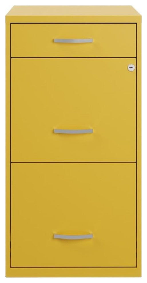 Space Solutions 18" D 3 Drawer Metal Organizer File Cabinet Yellow/Goldfinch