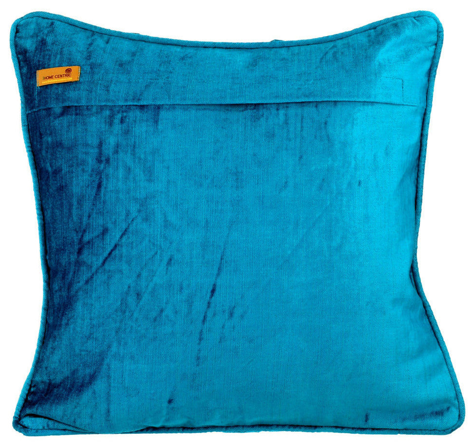 Blue Decorative Pillow Covers 24"x24" Velvet, Knotty Blue Love