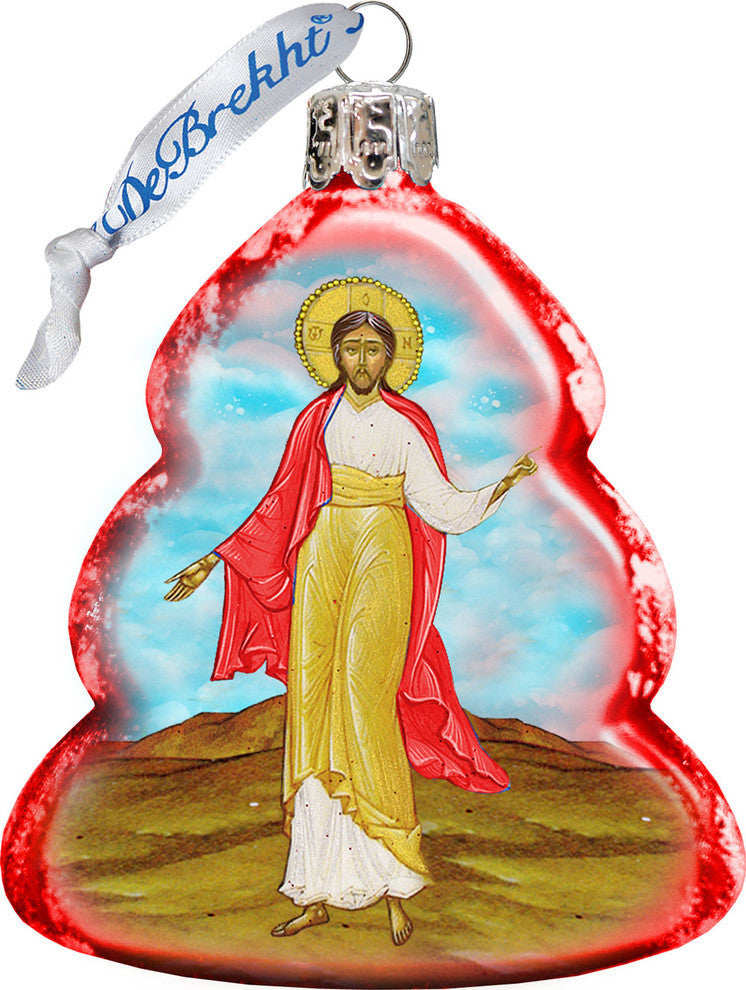 Keepsake Jesus Scenic Glass Ornament