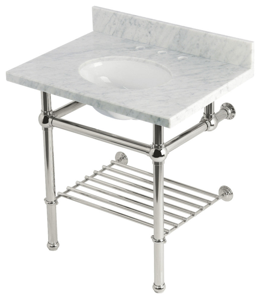 KVPB3030MBB6 30" Console Sink with Brass Legs (8-Inch, 3 Hole)