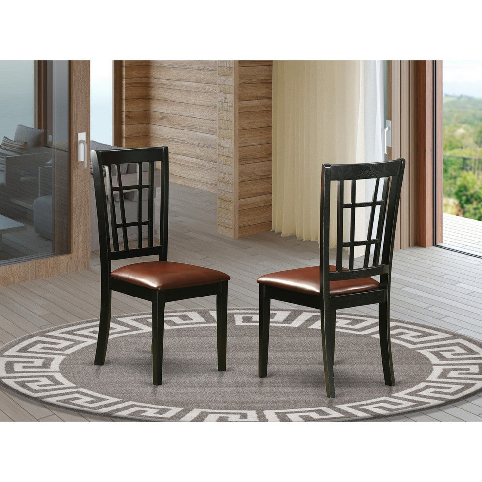 Nicoli Dining Chair With Faux Leather Upholstered Seat Set of 2