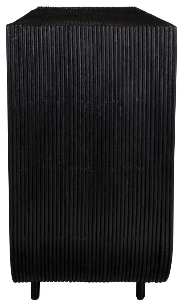 Uttermost 50055 Compton 58"W Mahogany and Rattan Table - Black