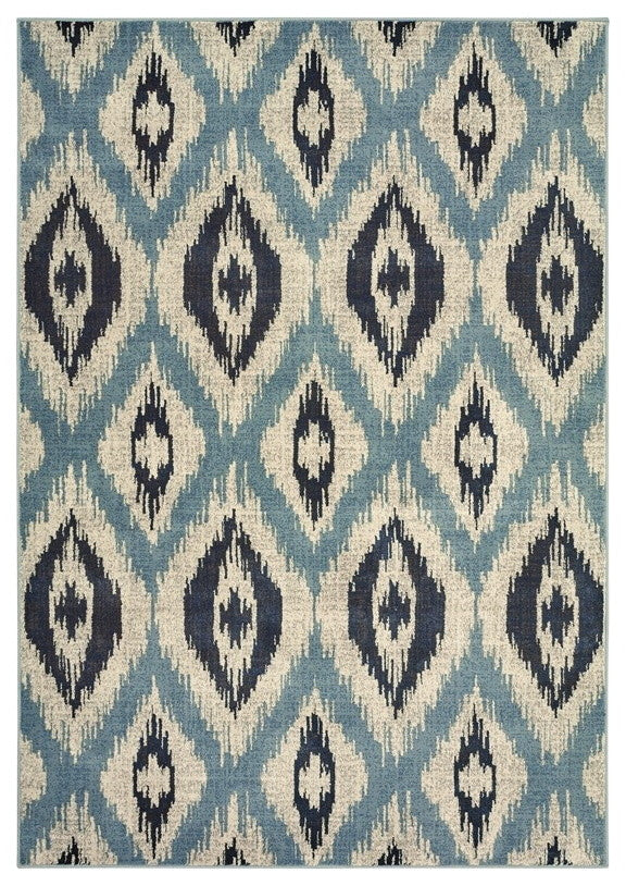 Oriental Weavers Linden Blue/ Grey Geometric Indoor Area Rug 3'10"X5'5"