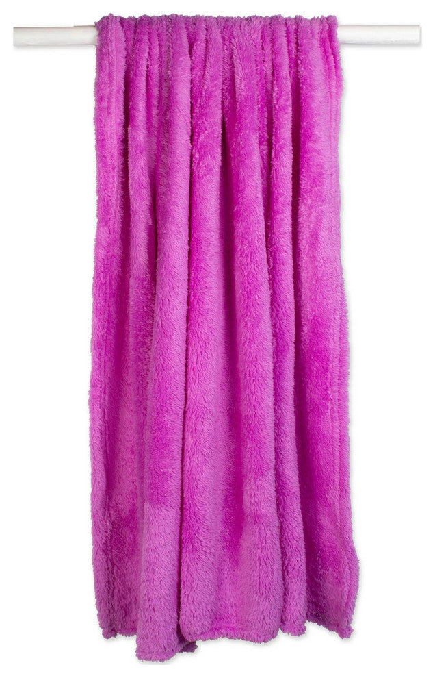 2Pk Bright Orchid Fuzzy Fleece Throw 50X60