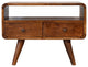 Mini Chestnut Curved Media Unit With 2 Drawers