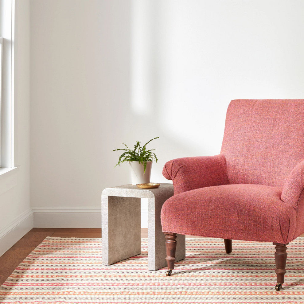 Kit Kemp x Dash & Albert Long Slade Spice Handwoven Cotton Rug, Multi, 8' x 10'