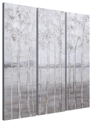 Silver Winter Textured Metallic Hand Painted Wall Art by Martin Edwards