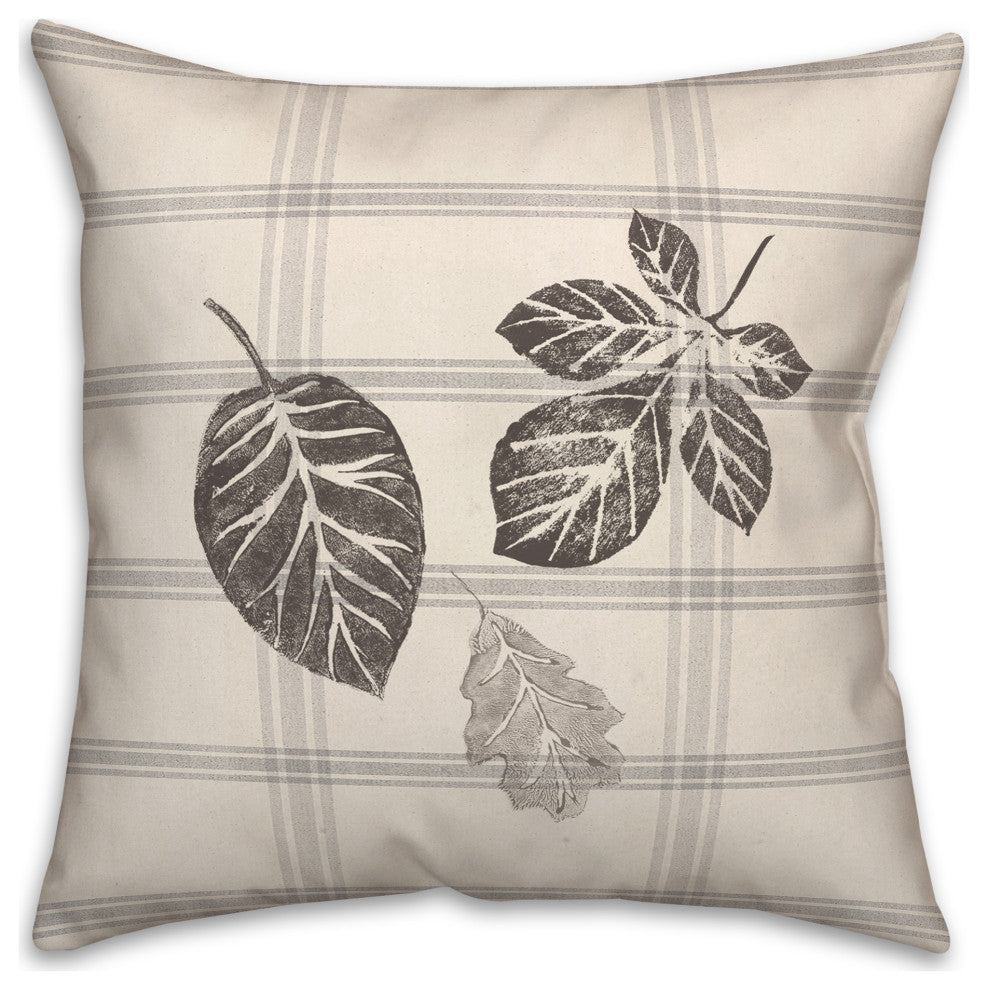 Autumn Fall Brown Plaid 3 18"x18" Spun Poly Pillow