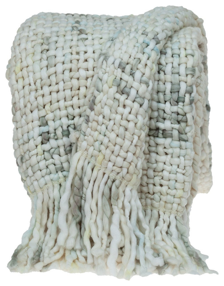 Boho Neutral Basketweave Throw Blanket