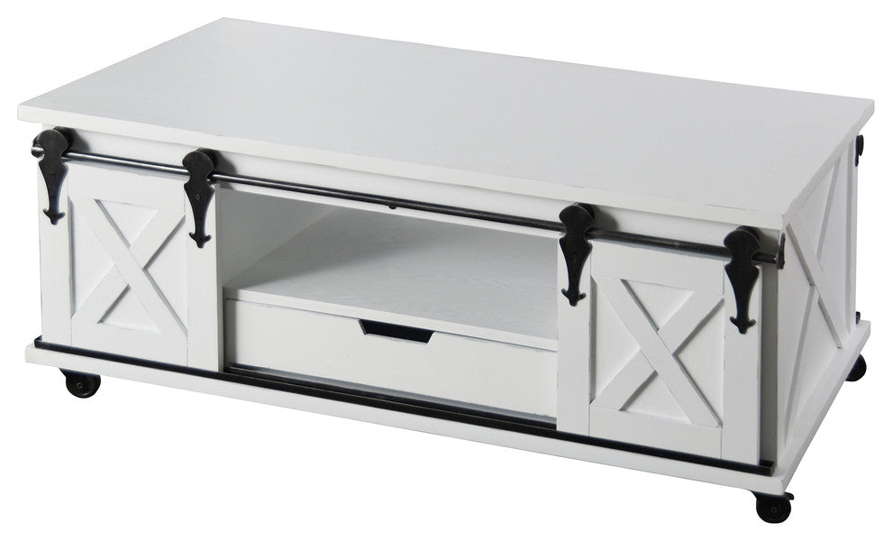 Wood Coffee Table, Gray Wash