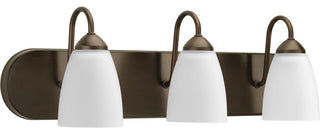 3-Light Bath and Vanity, Antique Bronze With Etched Shades