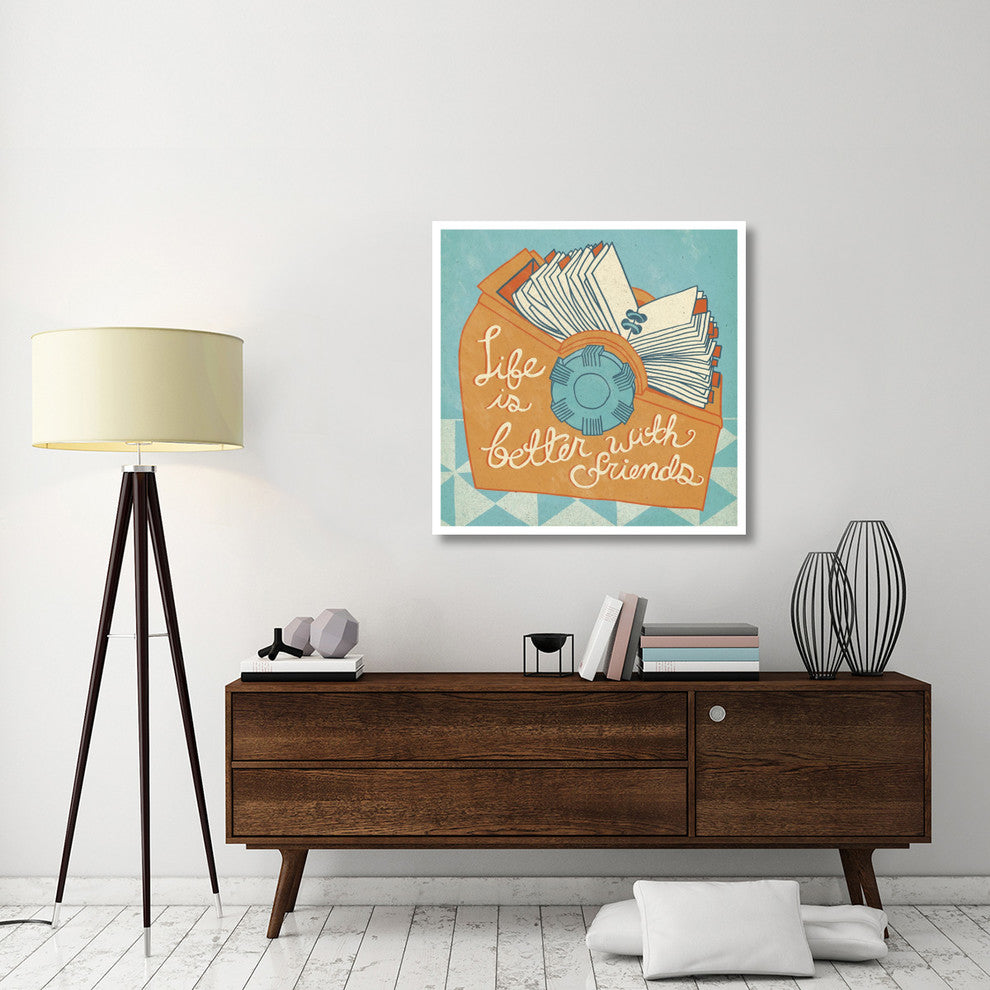 "Life is Better Orange" Digital Paper Print by Mary Urban, 38"x38"