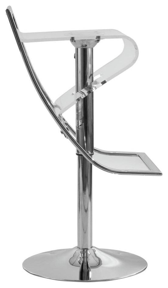 LeisureMod Napoli Transparent Acrylic Bar/Counter Stool Clear