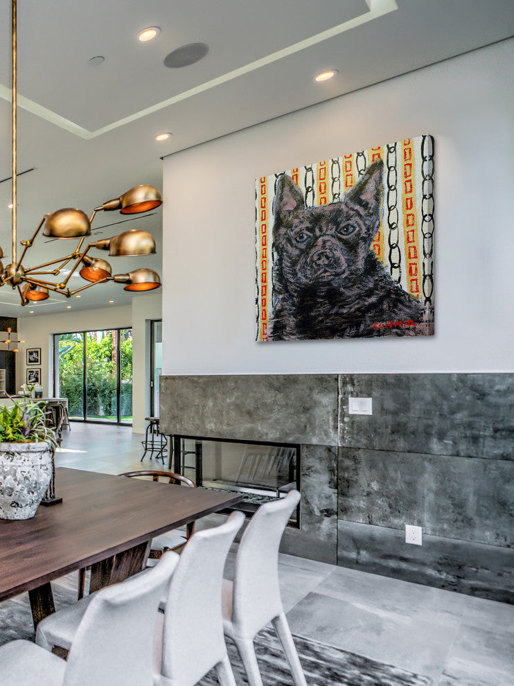 "Australian Kelpie" Painting Print on Wrapped Canvas, 40"x40"