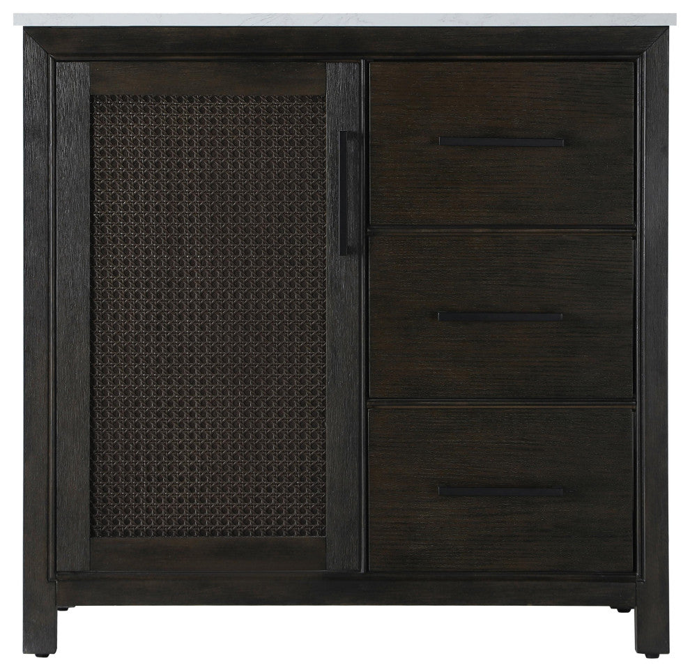 Home Living 36" Single Bathroom Vanity, Chocolate Oak