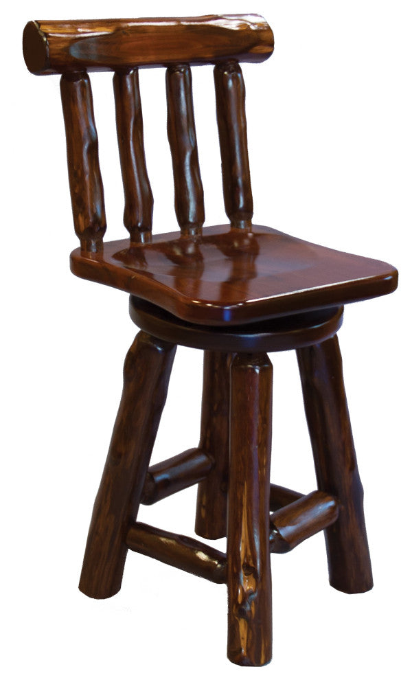Adirondack Collection Swivel Bar Stool With Back, Counter Height