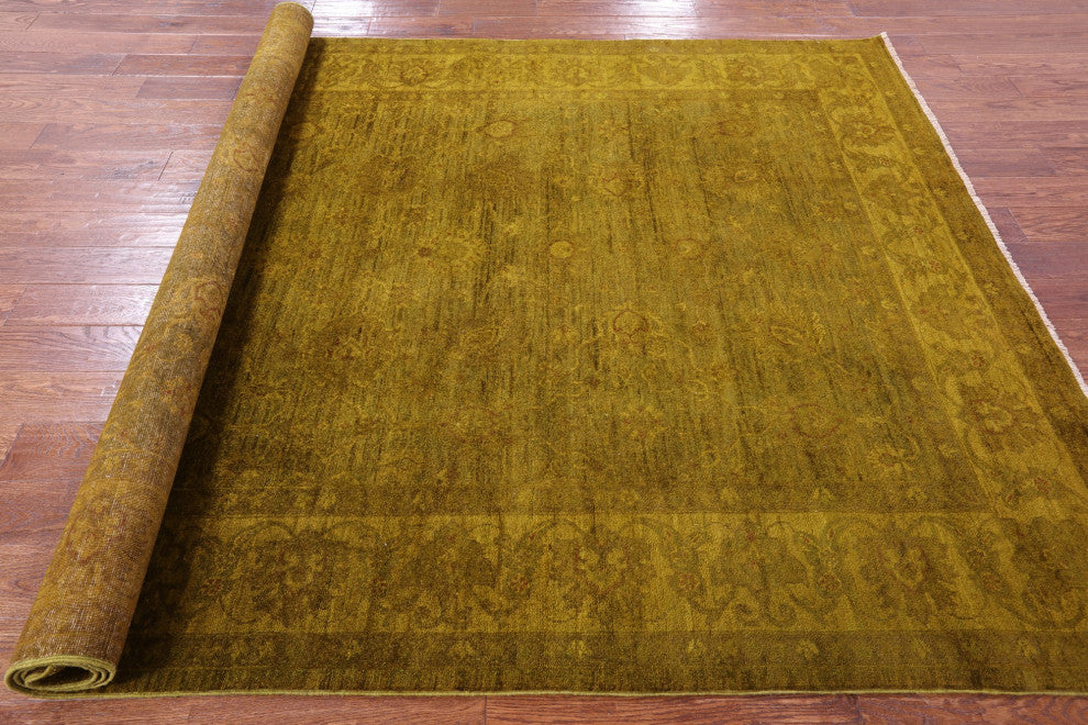 6' 7" X 9' 8" Handmade Overdyed Full Pile Wool Rug - Q12721