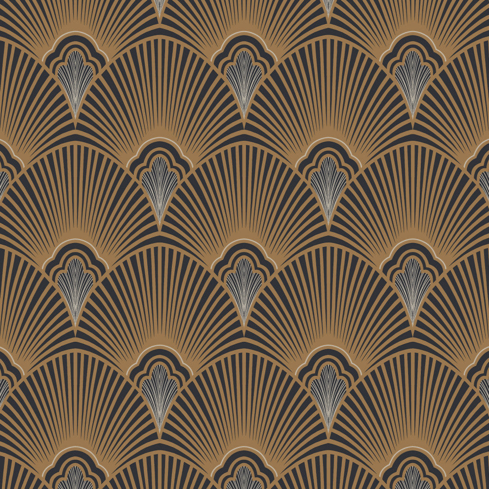 Sublime Art Deco Wallpaper, Black