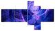 Bright Blue Stormy Sky, Abstract Canvas art print, 60"x32", 5 panels