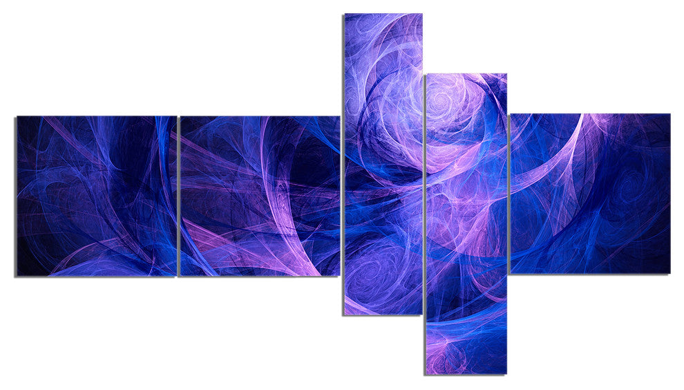 Bright Blue Stormy Sky, Abstract Canvas art print, 60"x32", 5 panels