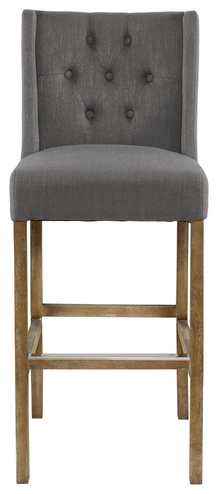 Karla Tufted 30" Barstool by Kosas Home, Gray