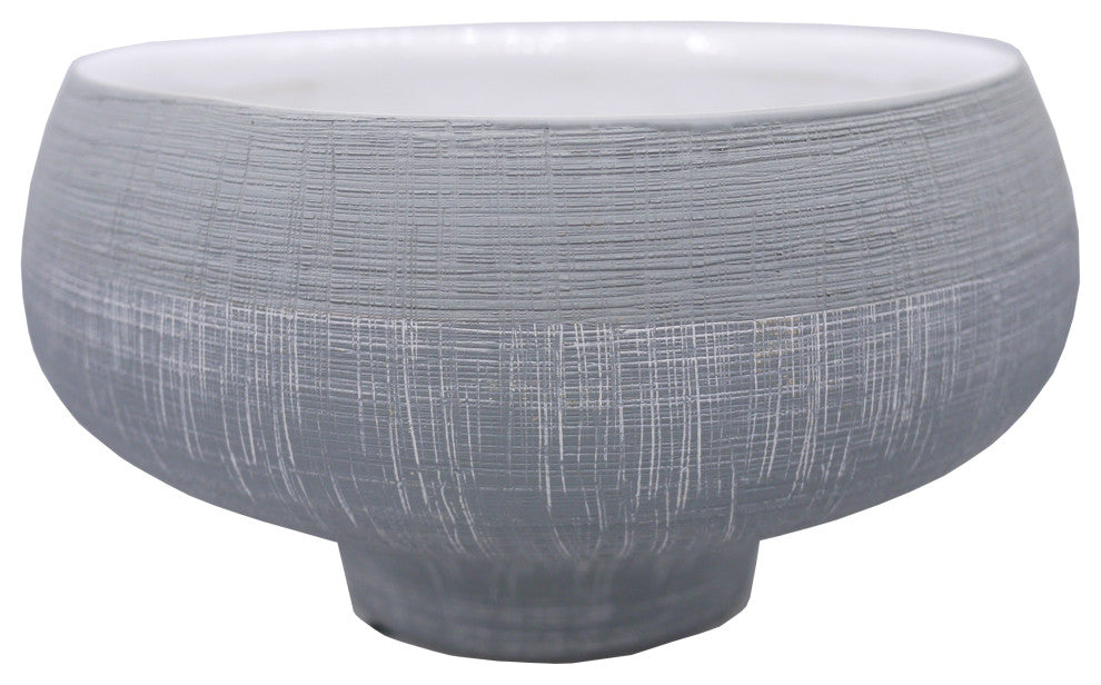 Grey Blue Two Toned Ceramic Bowl Plant Pots