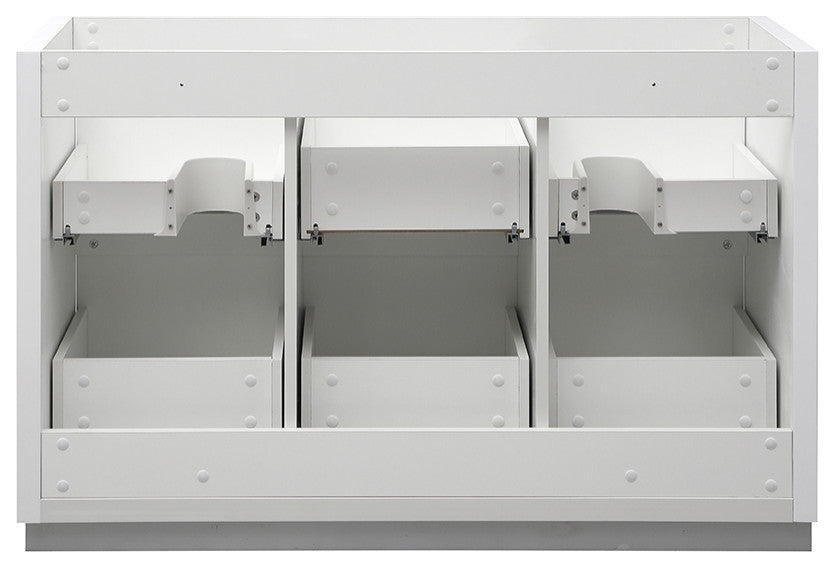 Valencia Free Standing Double Sink Bathroom Cabinet, Glossy White, 48"