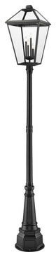 Zlite 579PHXLXR-564P-BK 4-Light Outdoor Post Mounted Fixture, Clear Beveled