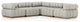 Roma Outdoor 5pc Sectional-Faye Ash