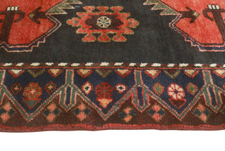 Fine Vintage Distressed Sanaz Red/Charcoal Runner, 3'4 x 9'8