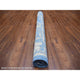 Blue Angora Oushak Bold Colors Leaf Design, Hand Knotted Wool Rug, 4'0"x6'0"