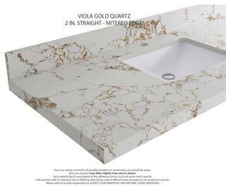 Parker 42" Single Sink Bath Vanity, Black 2" Viola Gold