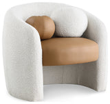 Acadia Black Boucle Fabric Accent Chair, Cognac