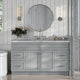Ariel Hamlet 61" Oval Sink Bath Vanity, 1.5" Carrara Marble