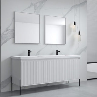 Flutie 72" Bathroom Vanity Kit, White With White Sink