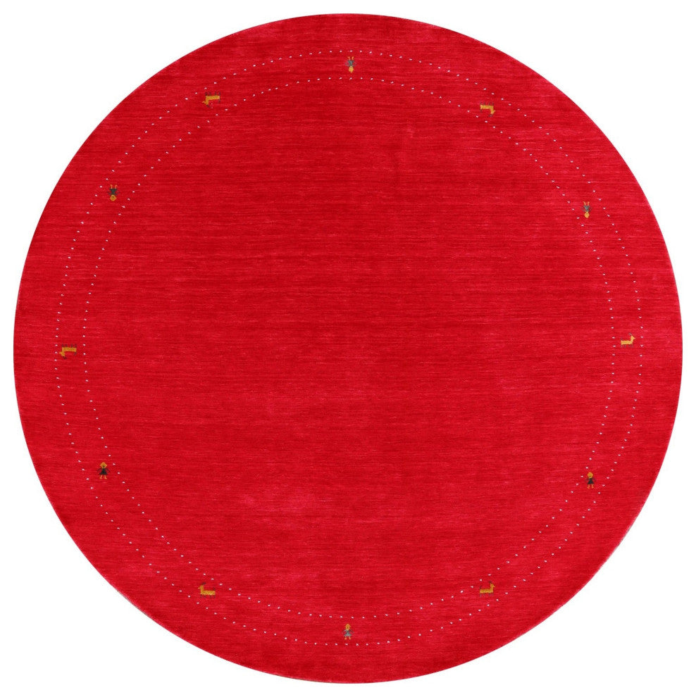 8' Round Persian Gabbeh Handmade Wool Rug - Q15022