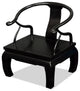 Black Elmwood Chow Leg Chinese Monk Chair