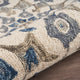 6??Round Blue Floral Oasis Area Rug