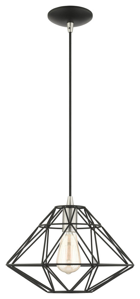 Black Geometric, Farmhouse, Industrial, Abstract, Rustic Pendant