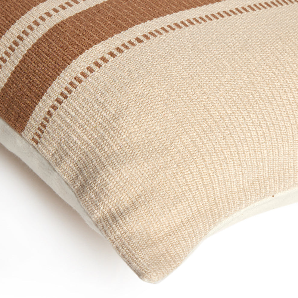 Handwoven Merido Pillow, Beige, 22"x22"