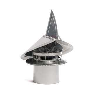 Round Non-Air Cooled Wind Directional Chimney Cap, 6", 7"