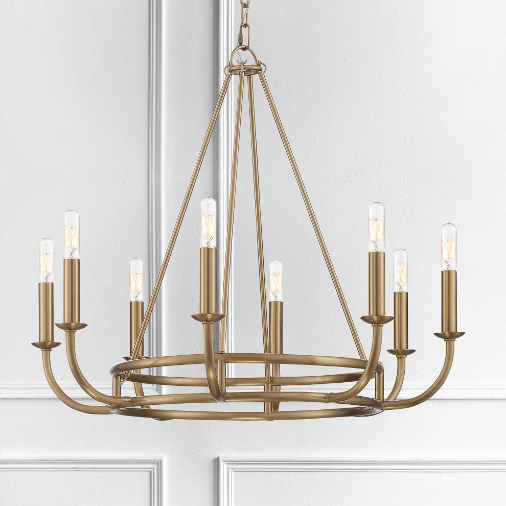 Bailey 8 Light Aged Brass Chandelier